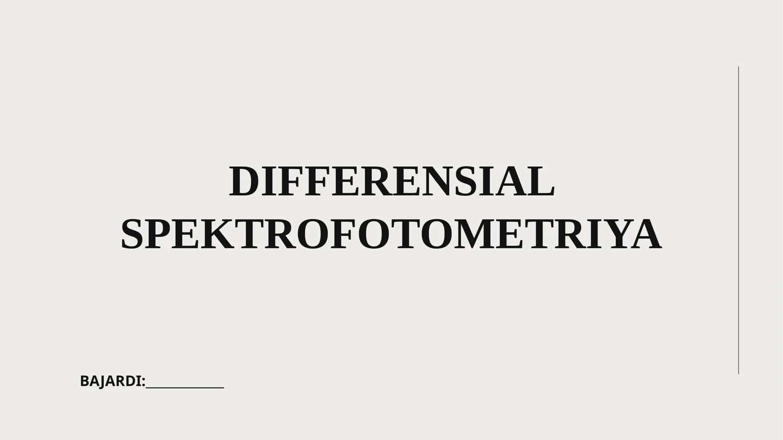 DIFFERENSIAL SPEKTROFOTOMETRIYA 1