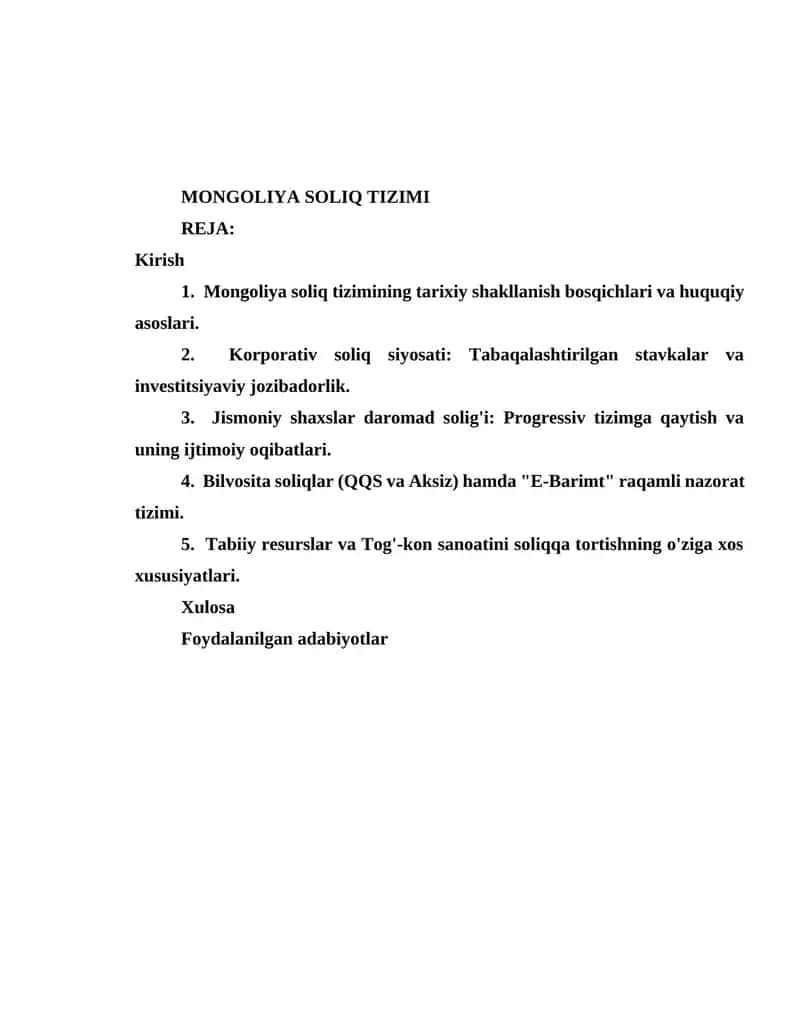 MONGOLIYA SOLIQ TIZIMI 1
