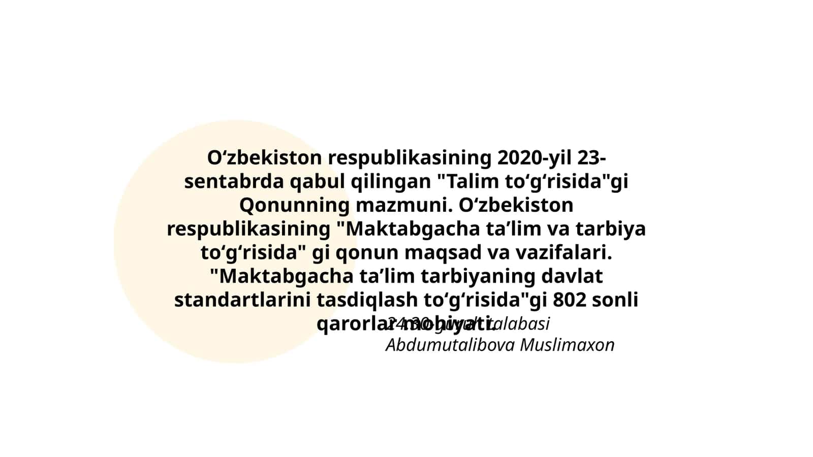 Maktabgacha taʼlim va tarbiya toʻgʻrisida 1