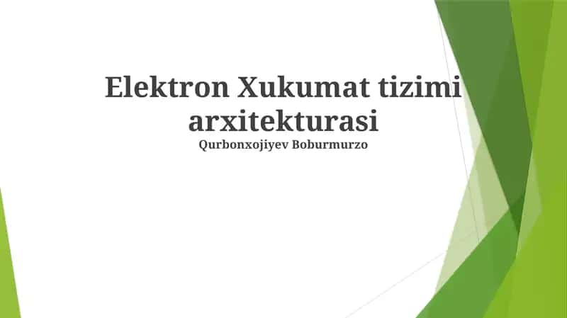 Elektron Xukumat tizimi arxitekturasi 1