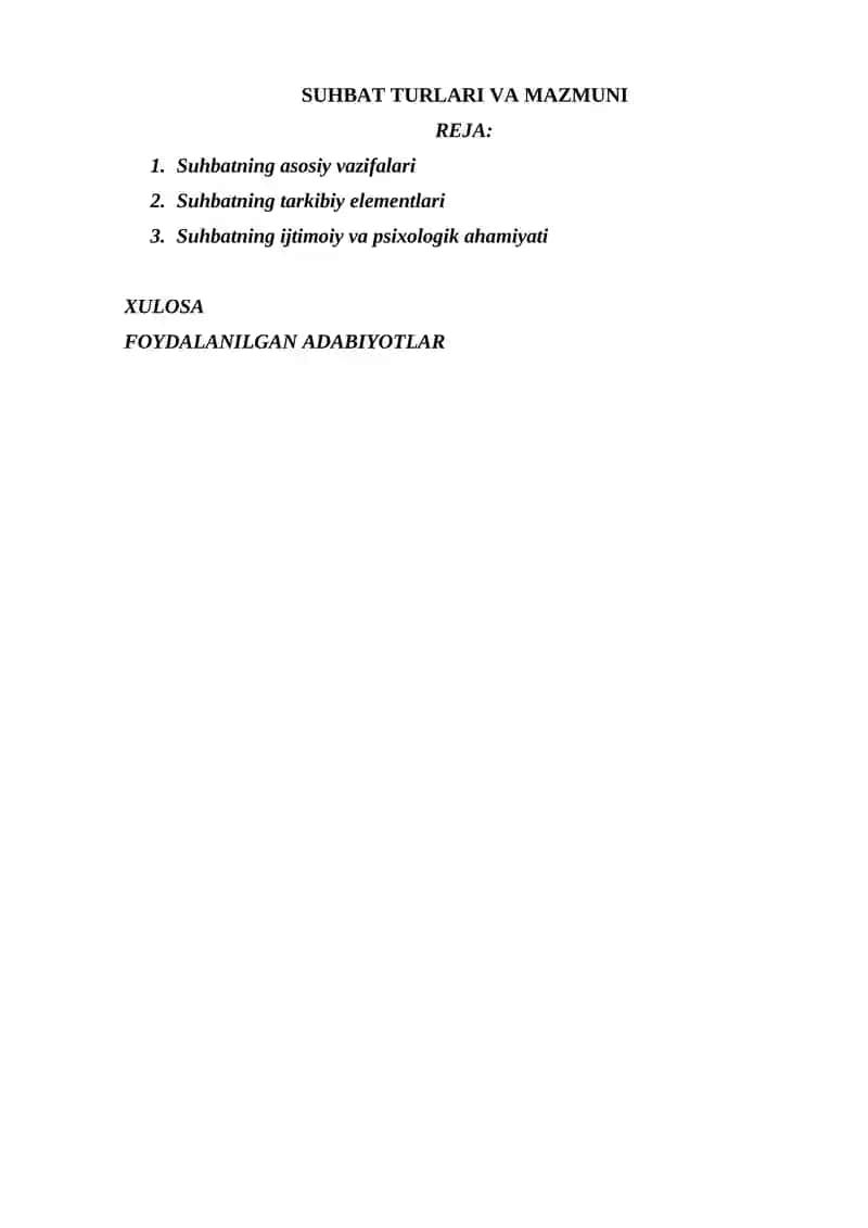 SUHBAT TURLARI VA MAZMUNI 1