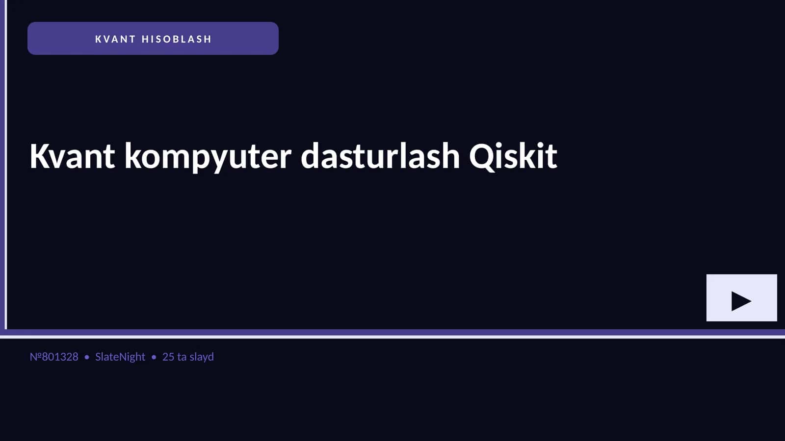 Kvant kompyuter dasturlash Qiskit 1
