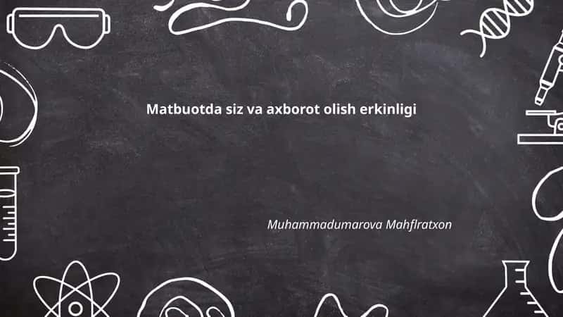OAV erkinligi va uning jamiyatdagi roli 1