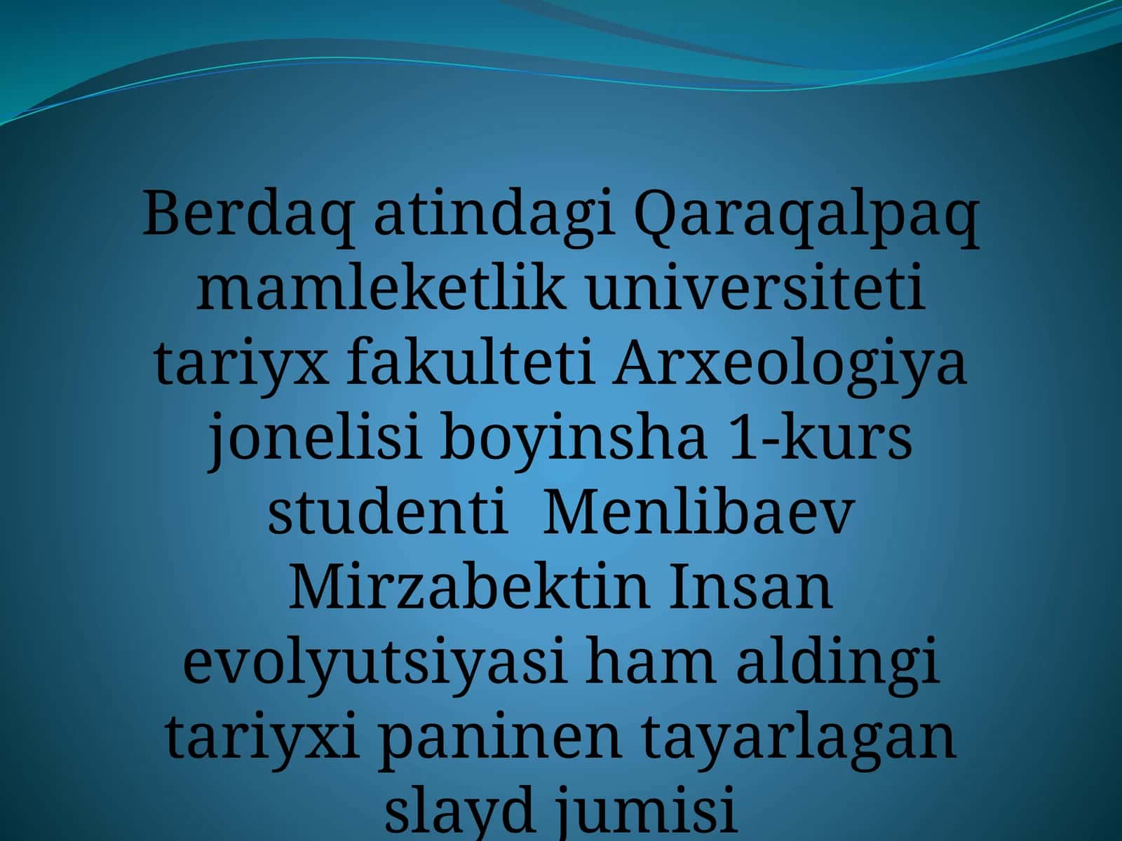 Insan evolyutsiyasi ham aldingi tarixi 1