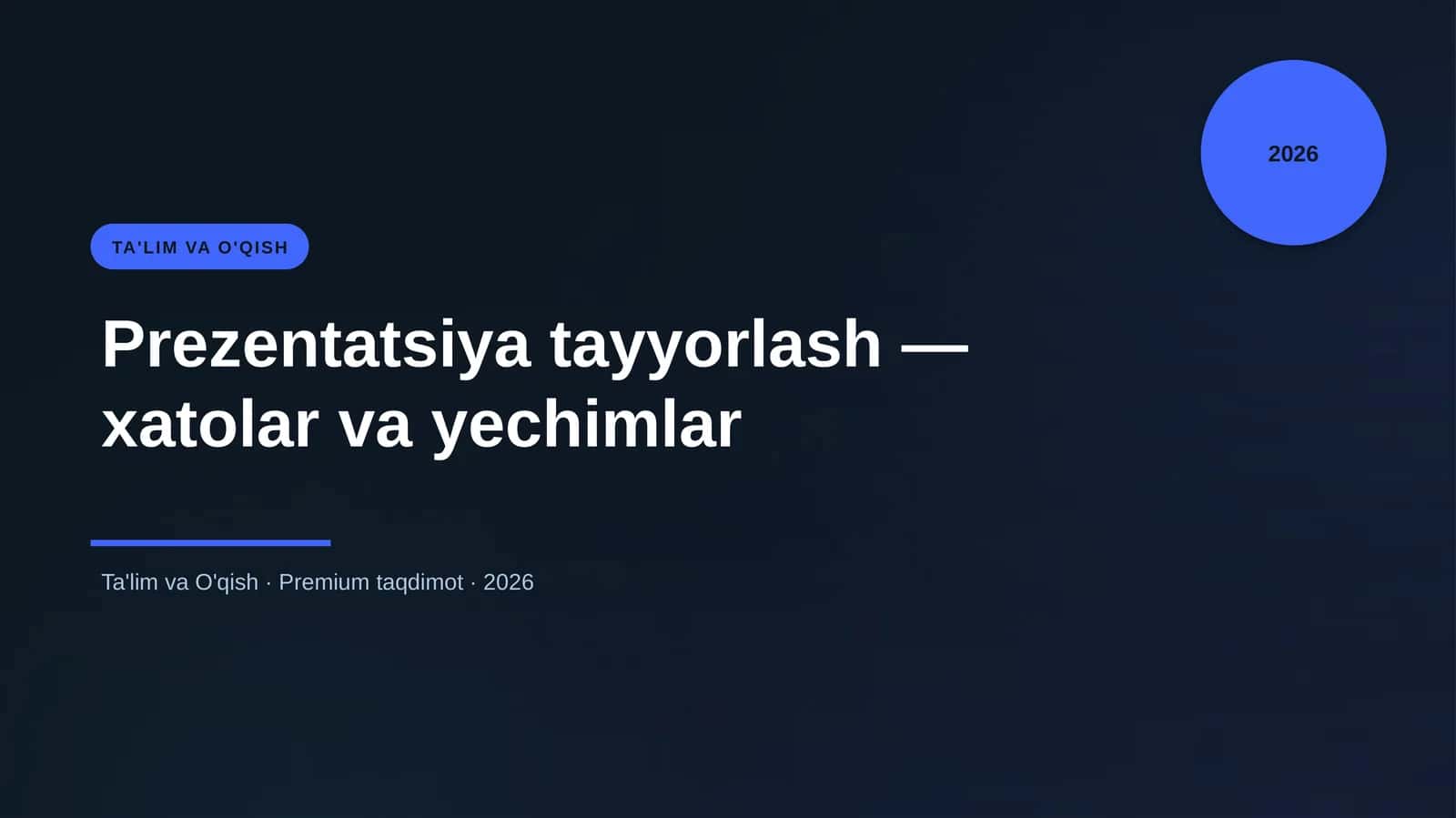Prezentatsiya tayyorlash — xatolar va yechimlar 1