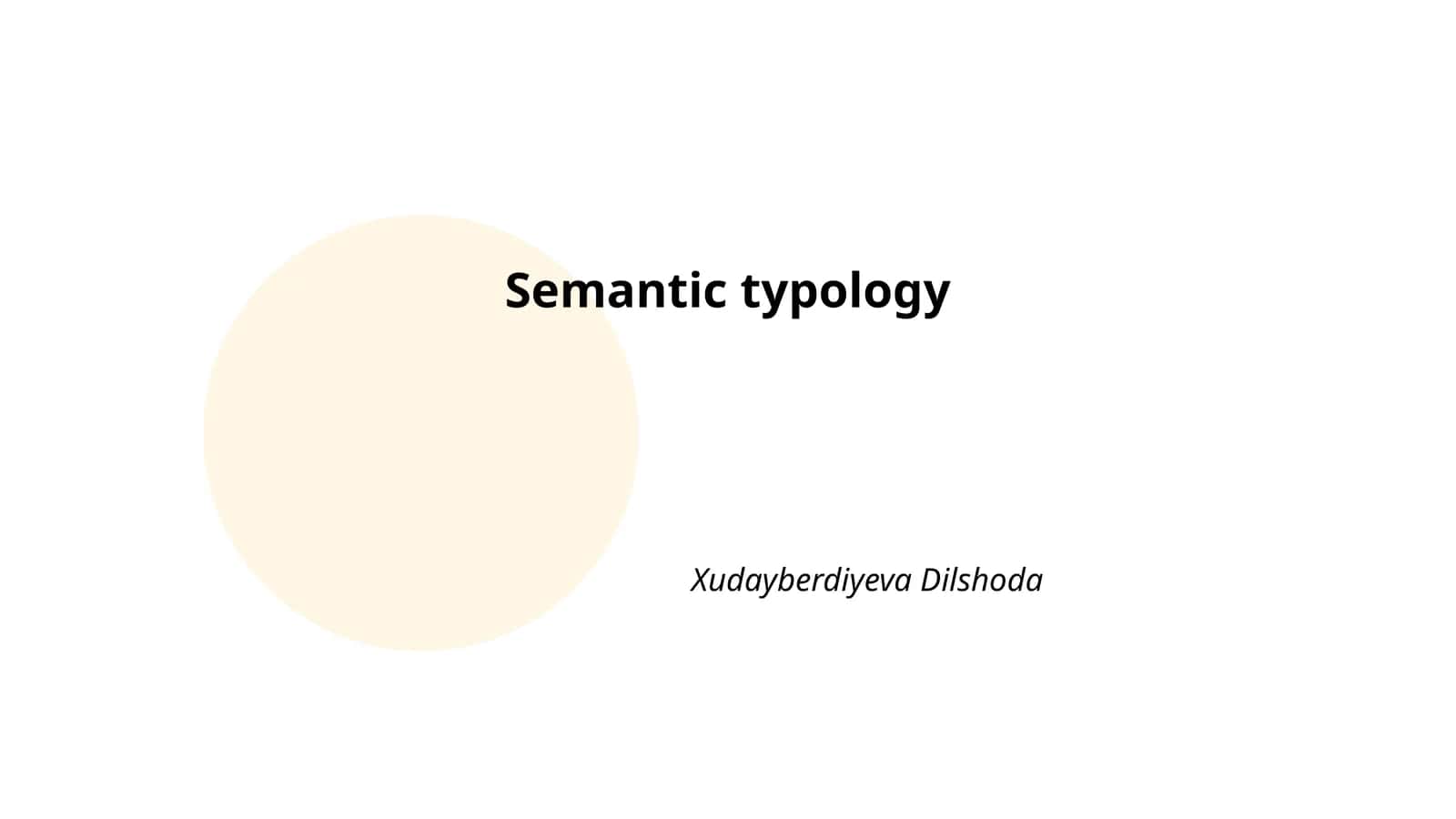 Semantic typology 1