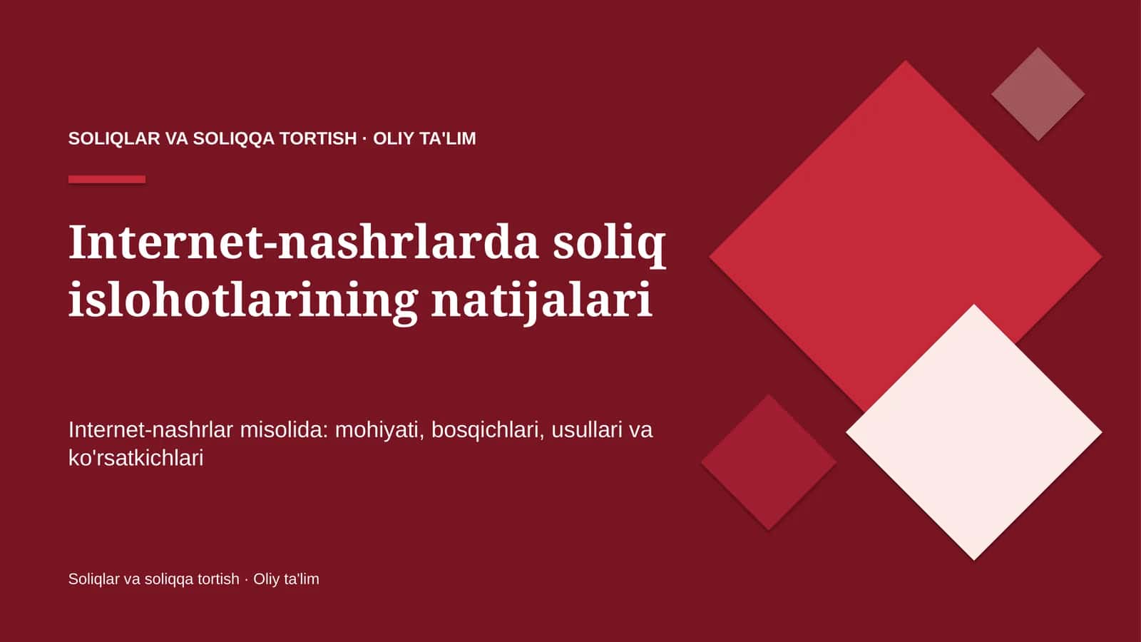 Internet-nashrlarda soliq islohotlarining natijalari 1