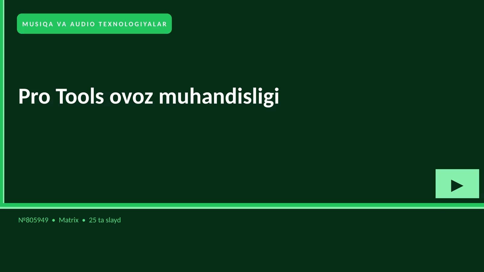 Pro Tools ovoz muhandisligi 1