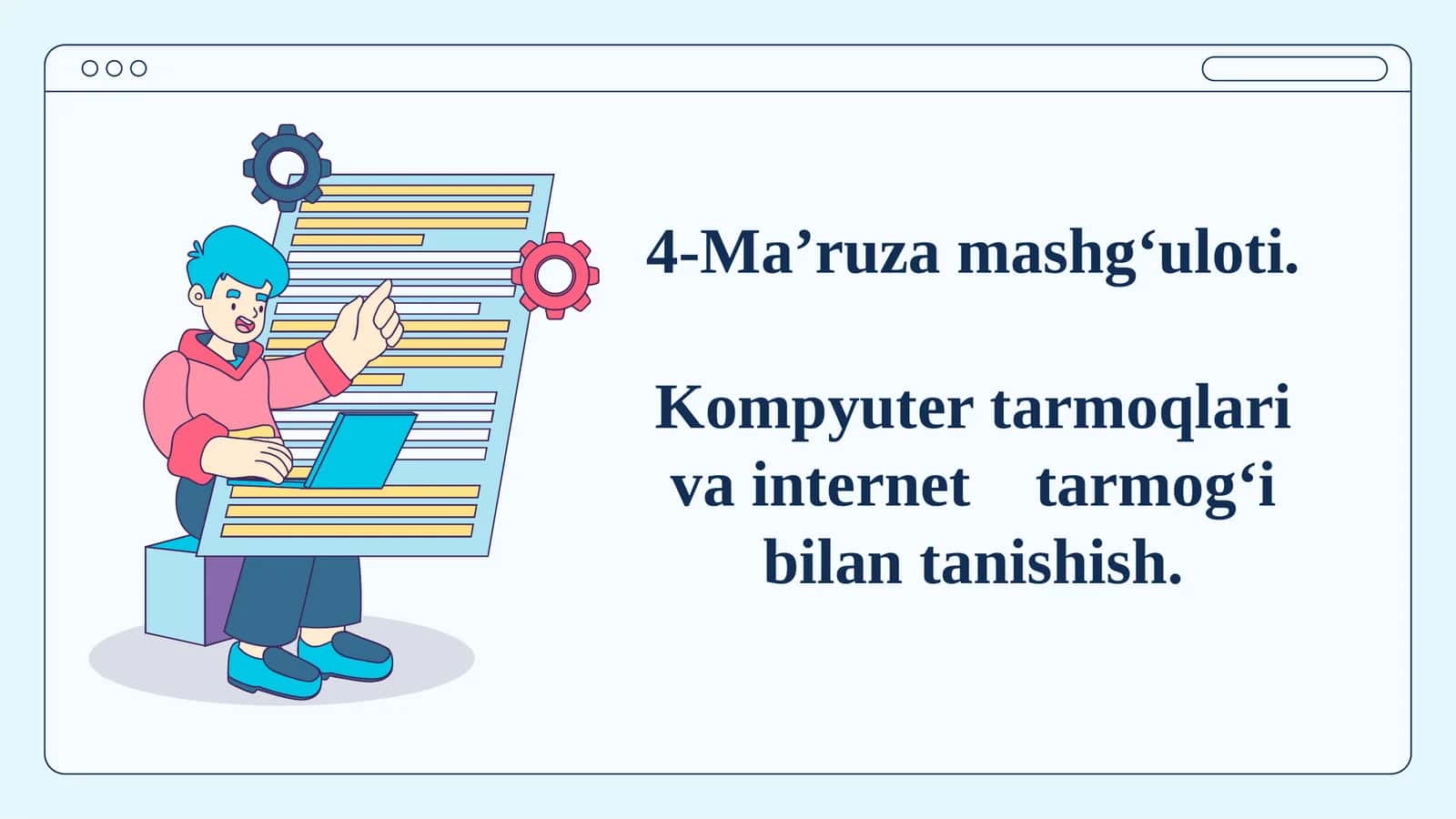 Kompyuter tarmoqlari va internet tarmog‘i 1