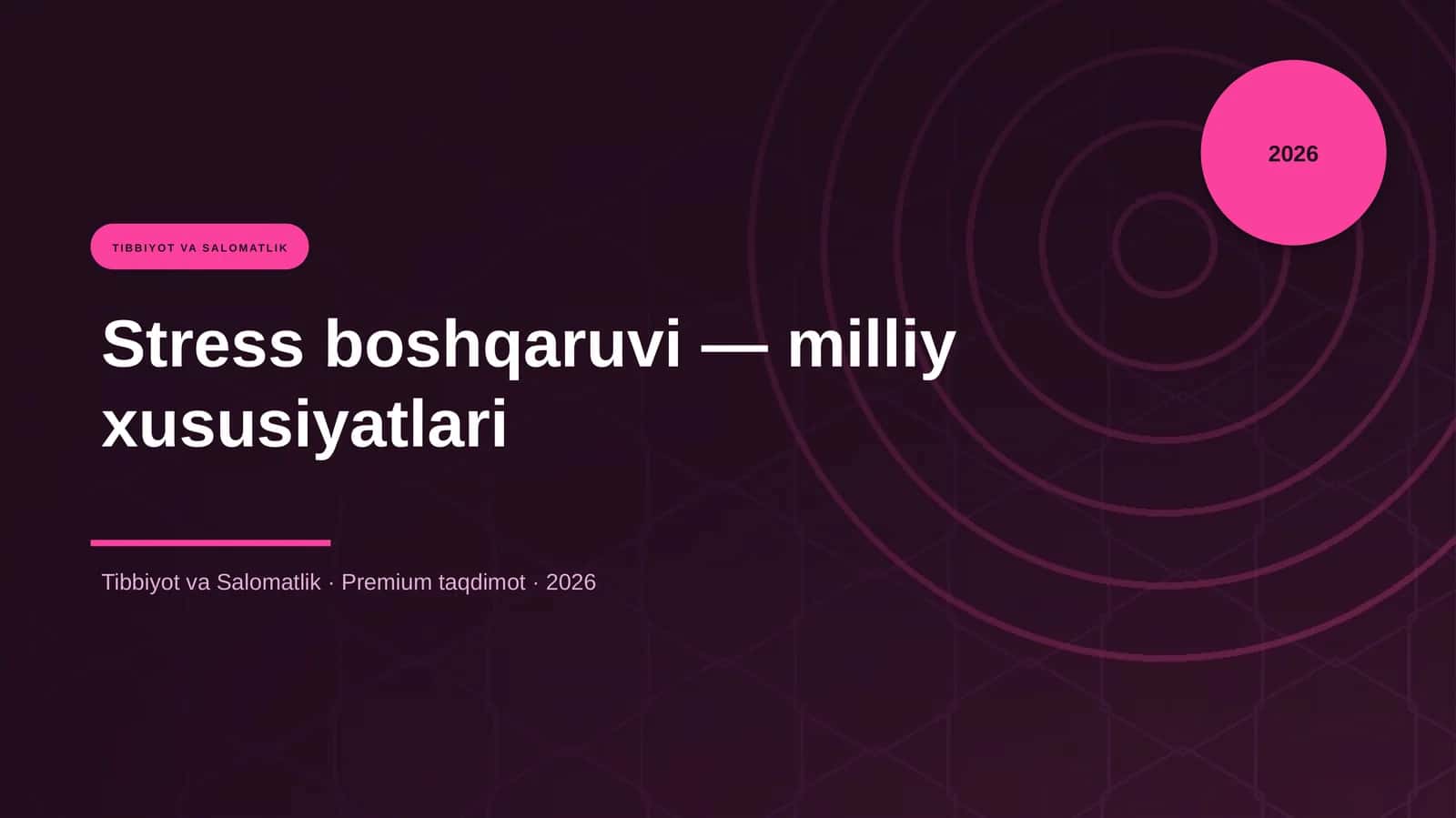 Stress boshqaruvi — milliy xususiyatlari 1