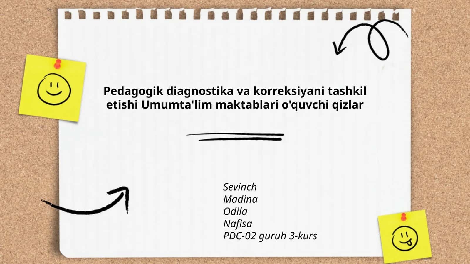 Pedagogik diagnostika va korreksiyani tashkil etishi Umumta'lim maktablari o'quvchi qizlar 1