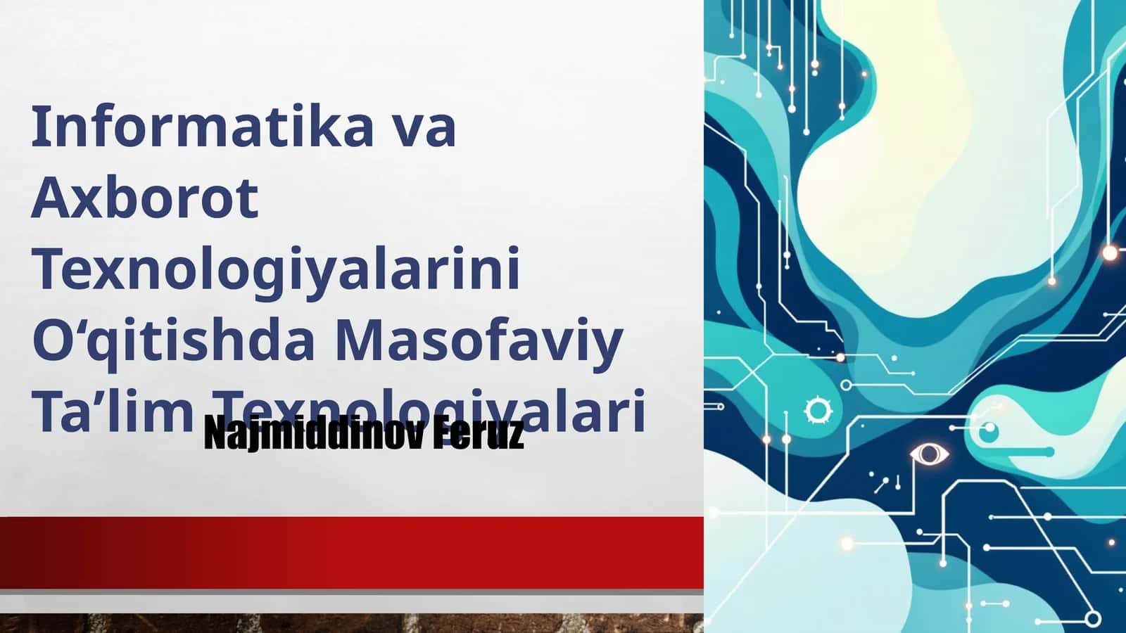 Informatika va Axborot Texnologiyalarini O‘qitishda Masofaviy Ta’lim Texnologiyalari 1