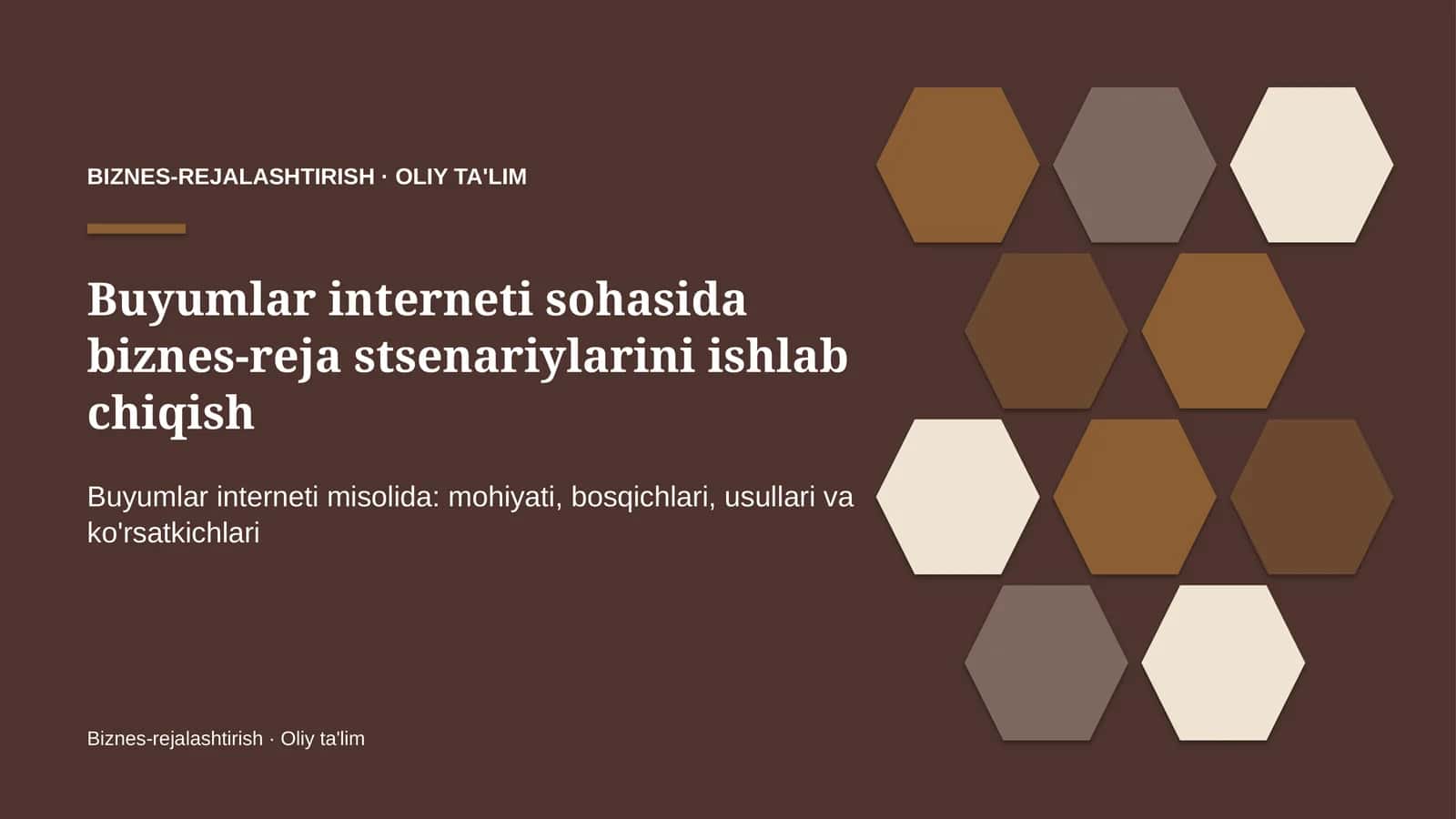 Buyumlar interneti sohasida biznes-reja stsenariylarini ishlab chiqish 1