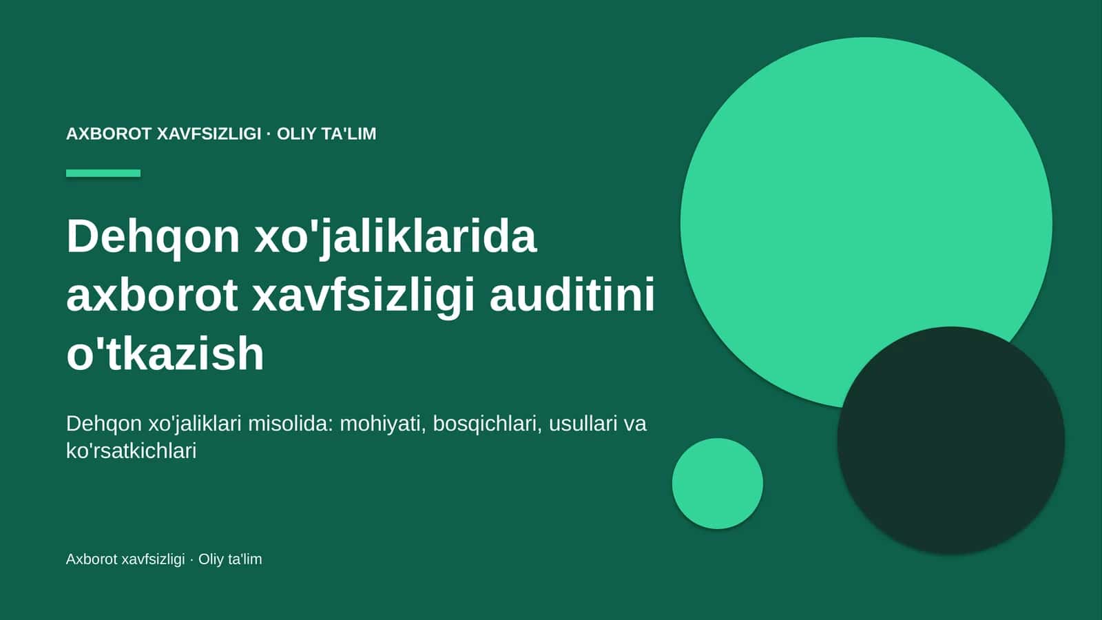 dehqon xo'jaliklarida axborot xavfsizligi auditini o'tkazish 3086 1