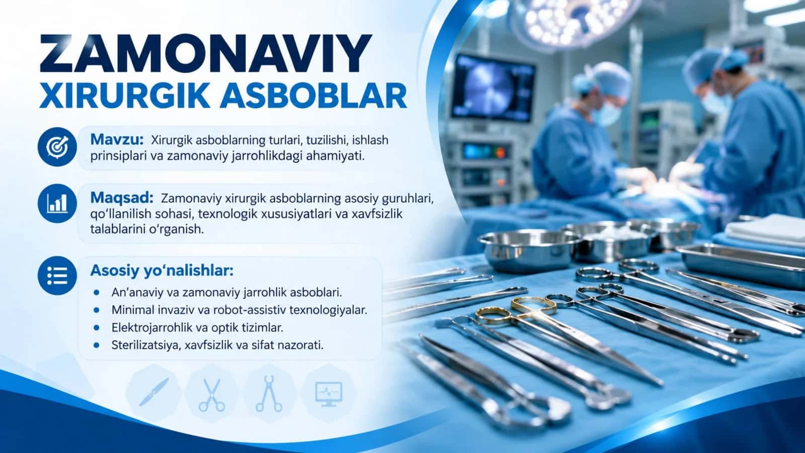 Zamonaviy xirurgik asboblar — professional tibbiy taqdimot 1