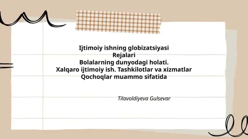 Ijtimoiy ishning globalizatsiyasi: tamoyillar va jarayonlar 1