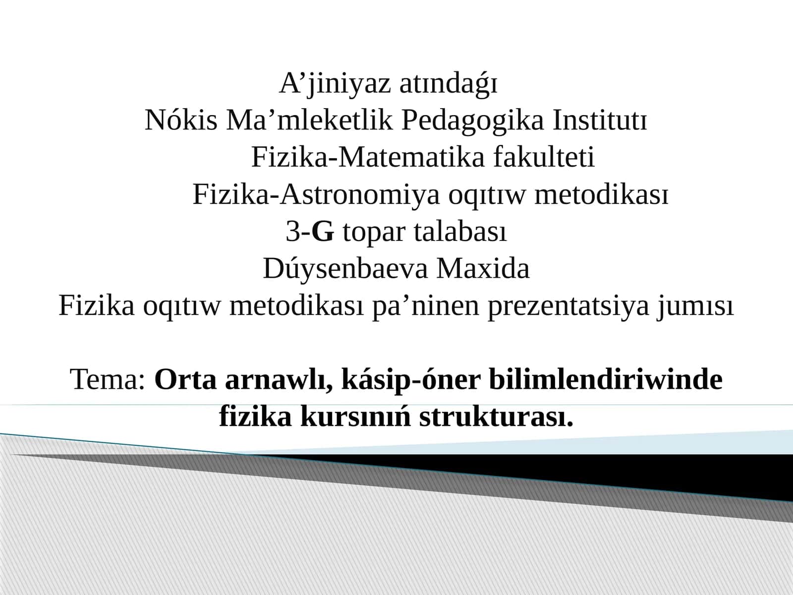 Fizika-Astronomiya oʻqitish metodikasi 1