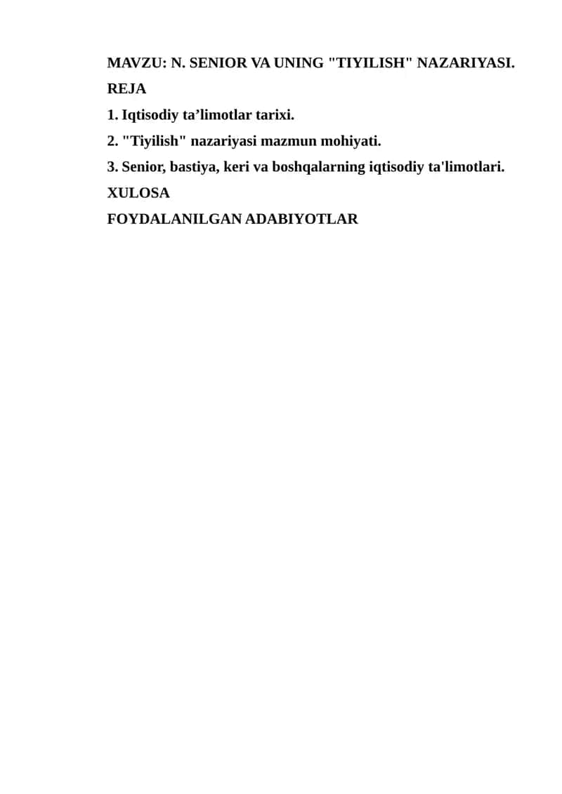 Iqtisodiy ta'limotlar tarixi 1