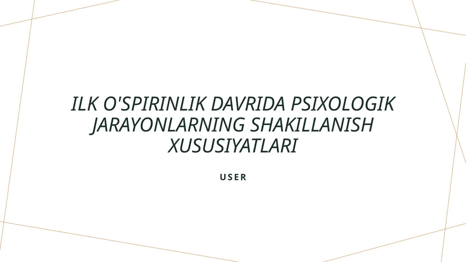 Erta o'spirinlikda kognitiv rivojlanish jarayonlari 1