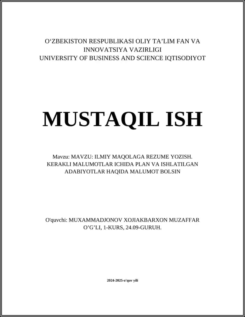 ILMIY MAQOLAGA REZUME YOZISH 1