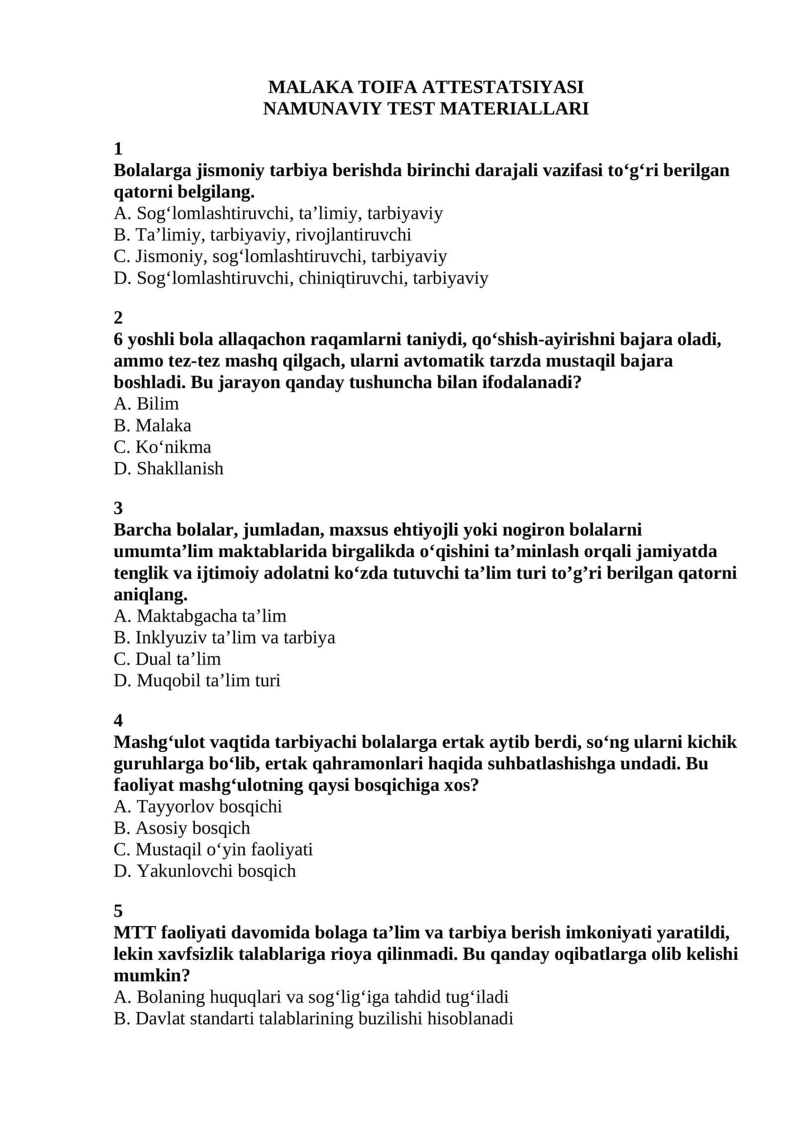 Bahorgi Tarbiyachi testi 1