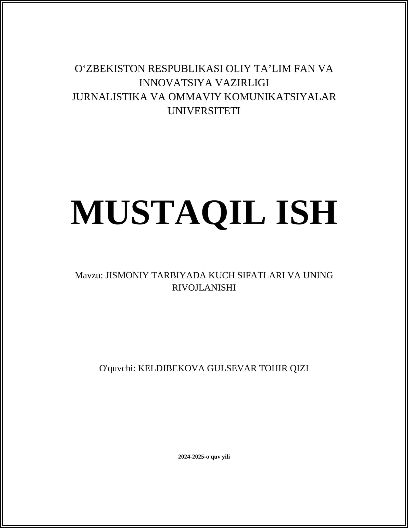 Jismoniy tarbiyada kuch sifatlari va uning rivojlanishi 1
