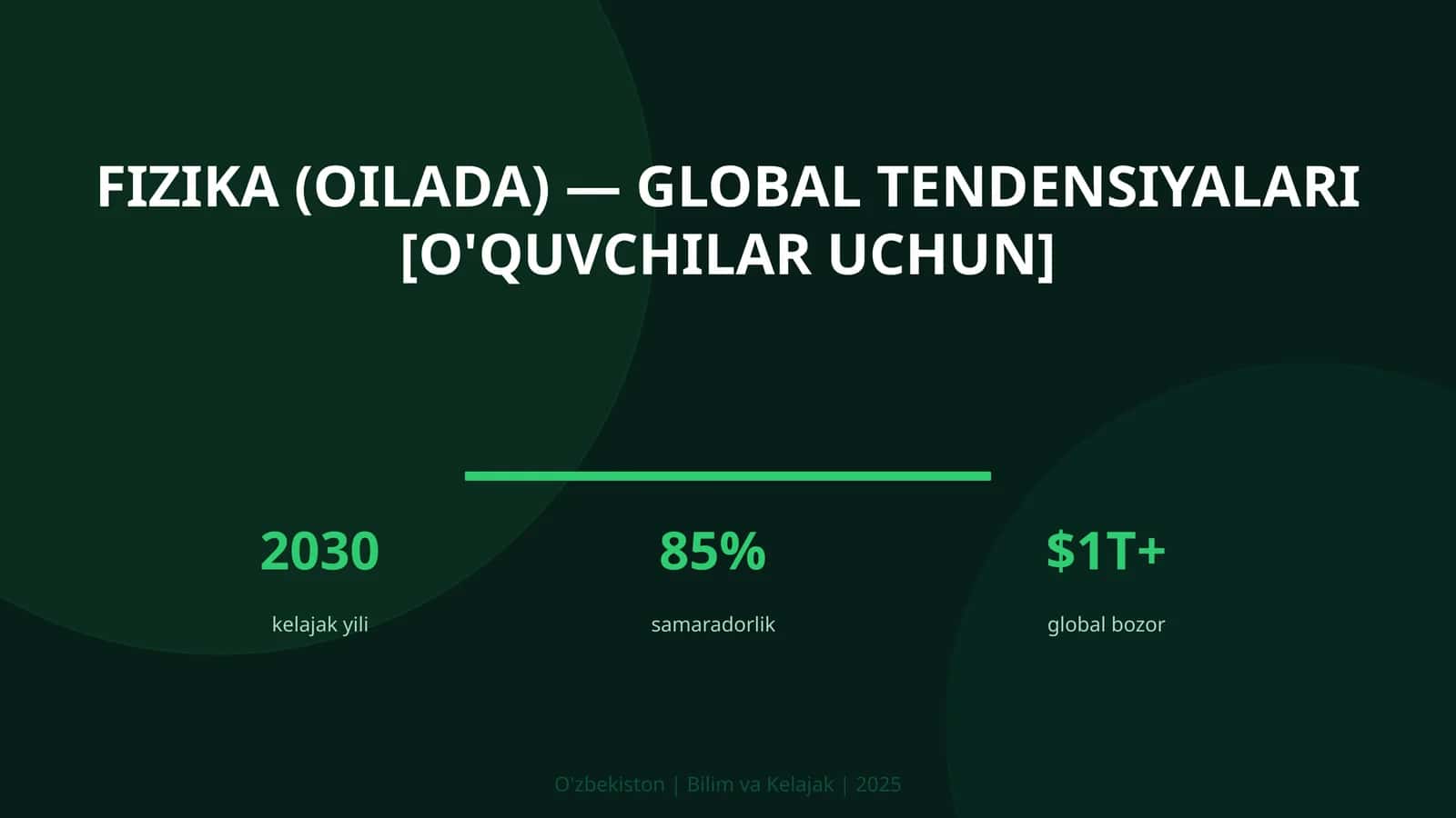 Fizika (Oilada) - Global Tendensiyalari [O'quvchilar uchun] 1