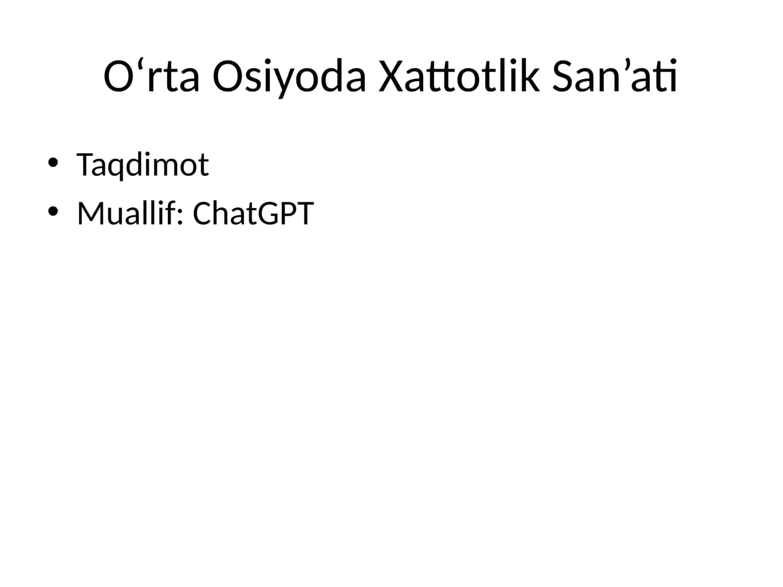O‘rta Osiyoda Xattotlik San’ati 1