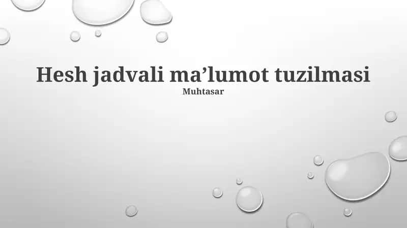Xesh jadvallari 1