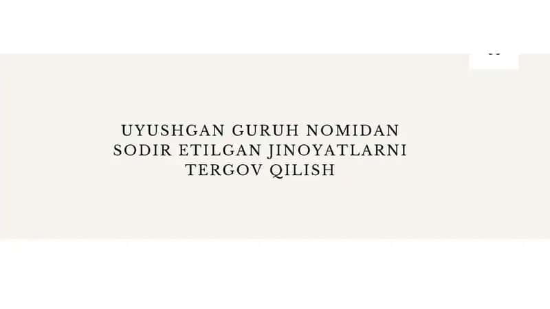 Uyushgan jinoiy faoliyatlar 1