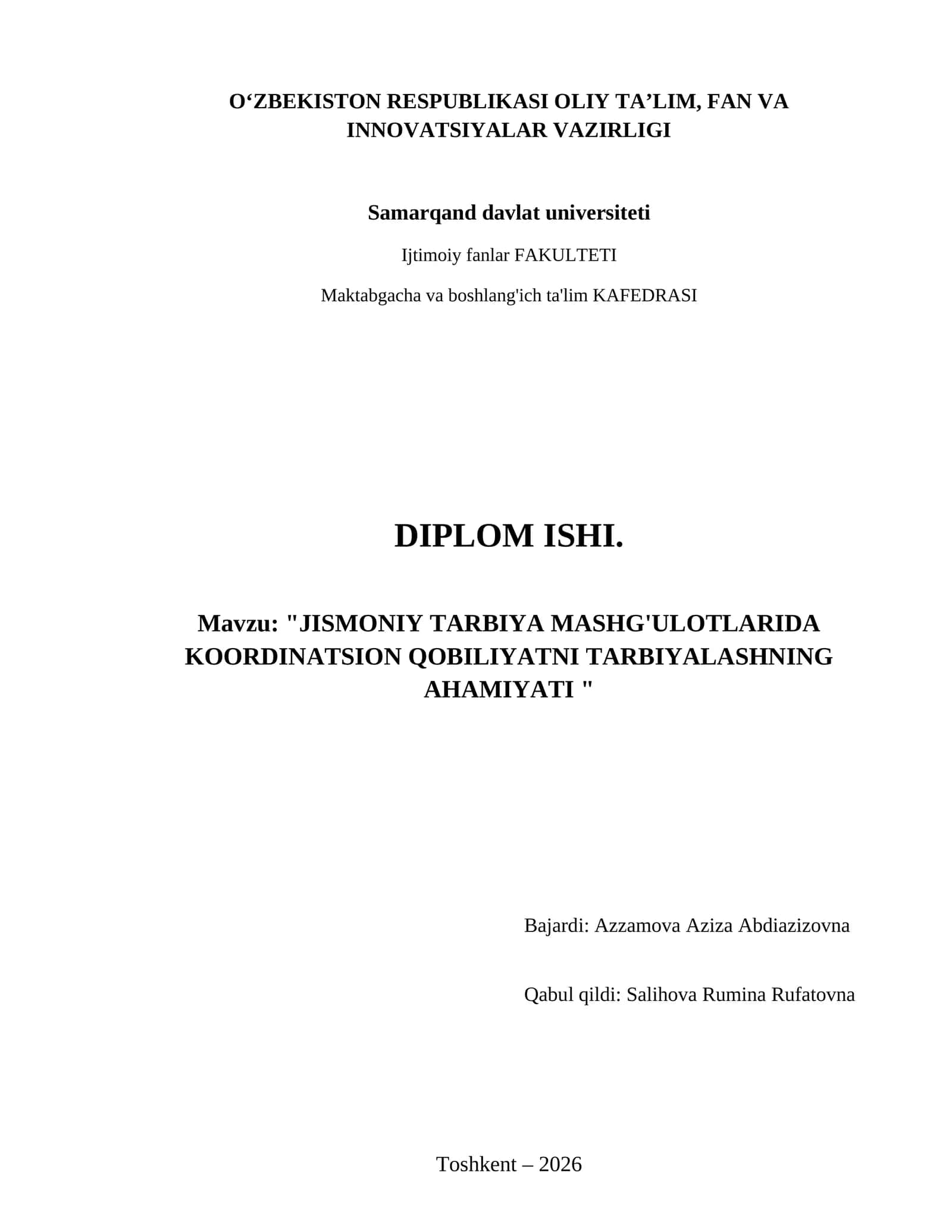 Jismoniy tarbiya mashg'ulotlarida koordinatsion qobiliyatni tarbiyalashning ahamiyati 1