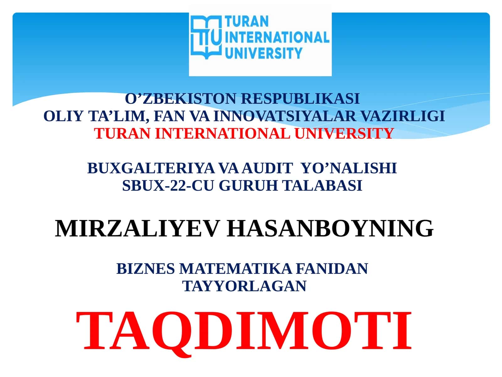 Chiziqli programmalashtirishning masalasining kompyuter texnologiyalari yordamida yechish 1