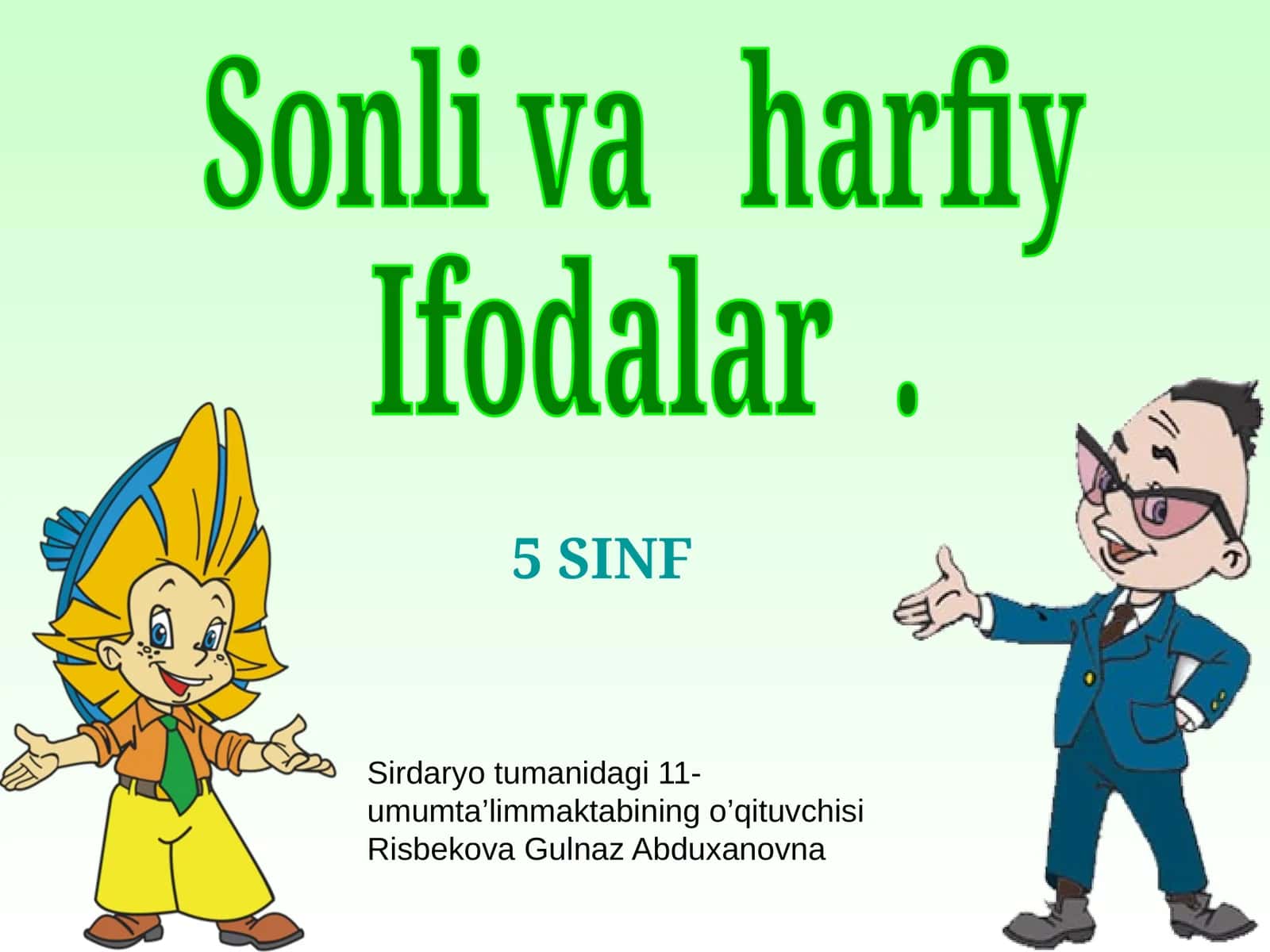 Sonli va harfiy ifodalar 1