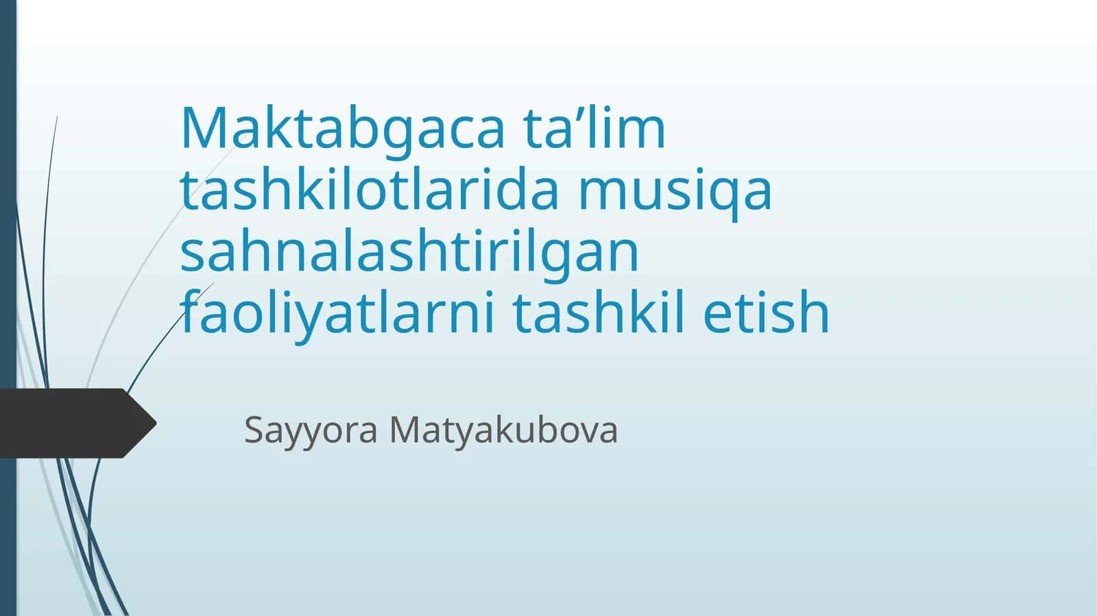 Maktabgacha ta'lim tashkilotlarida musiqa sahnalashtirilgan faoliyatlarni tashkil etish 1