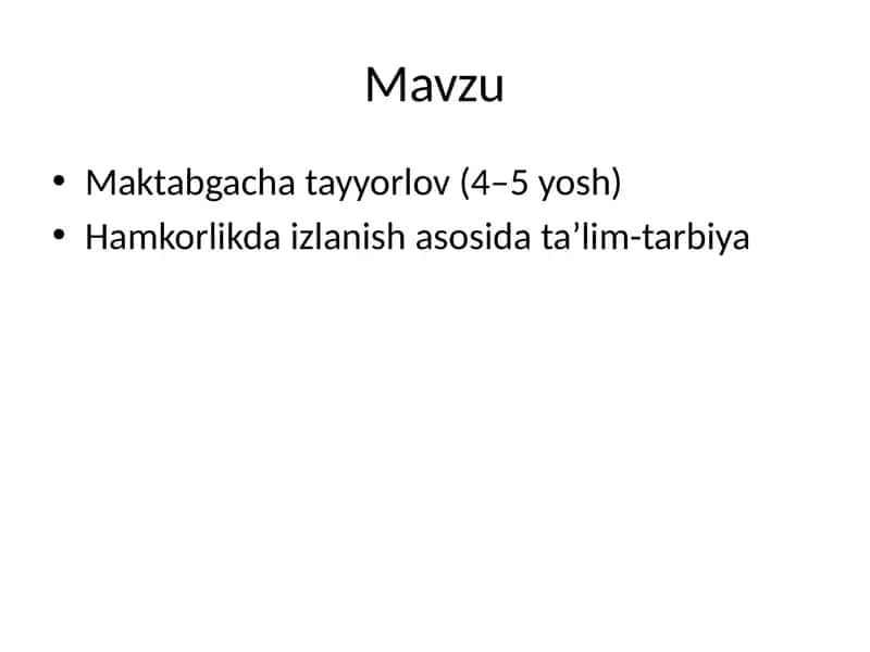 Maktabgacha tayyorlov (4–5 yosh) 1