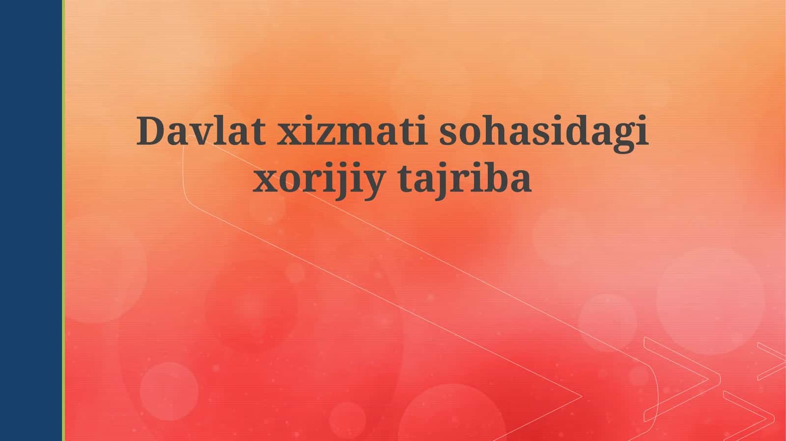 Davlatxizmatisohasidagixorijiytajriba 1