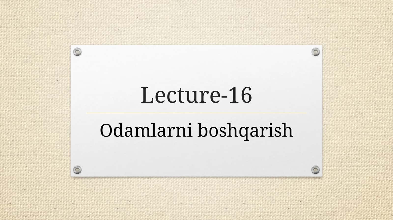 Odamlarni boshqarish 1