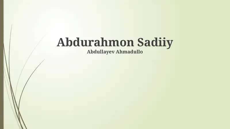Abdurahmon Sa'diy 1