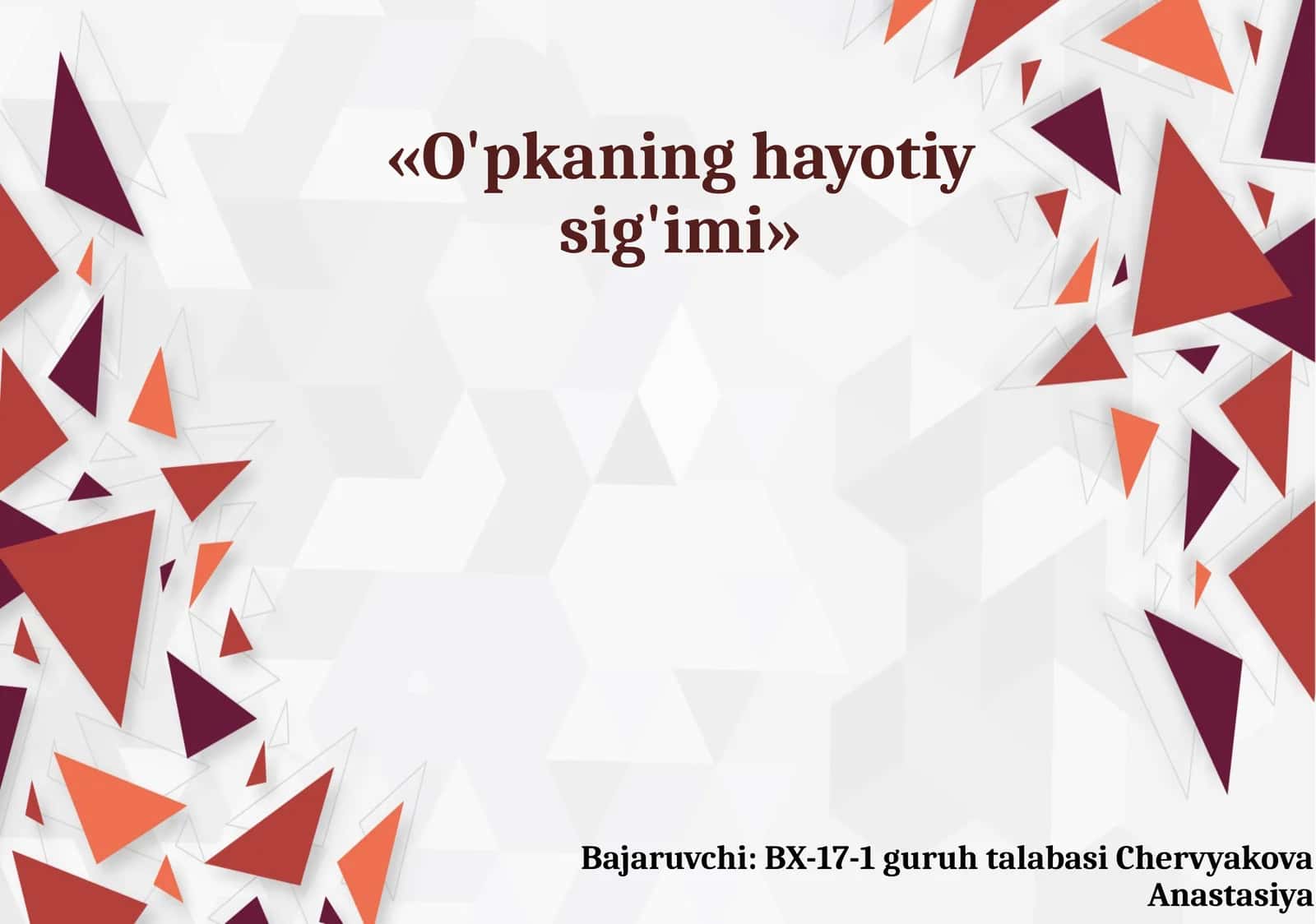 Biologiya - O'pka hayotiy sig'imi 1