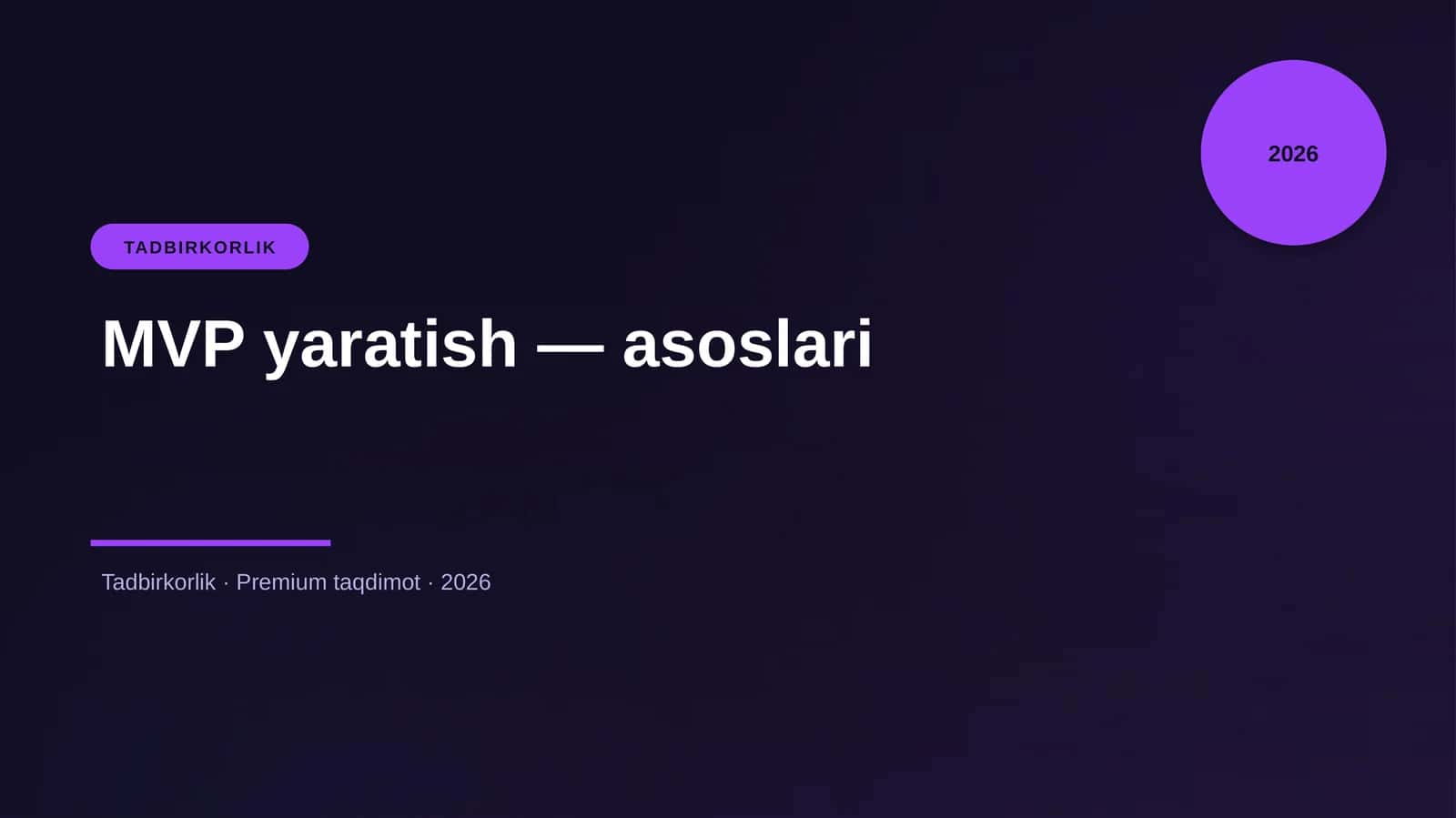 MVP yaratish — asoslari 1