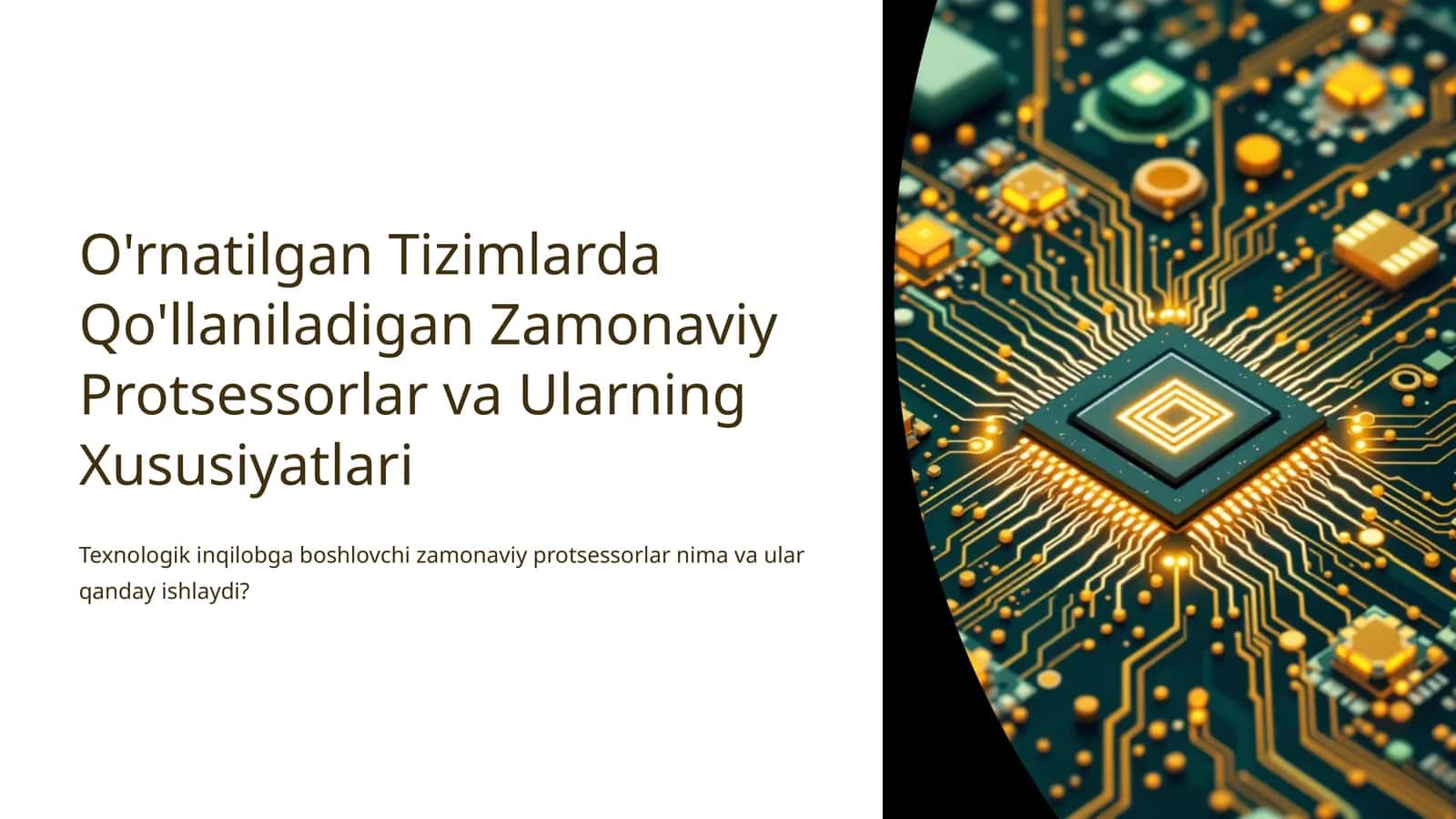 O'rnatilgan Tizimlarda Qo'llaniladigan Zamonaviy Protsessorlar va Ularning Xususiyatlari 1