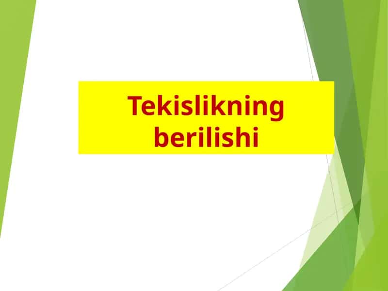 Tekislikning berilishi 1