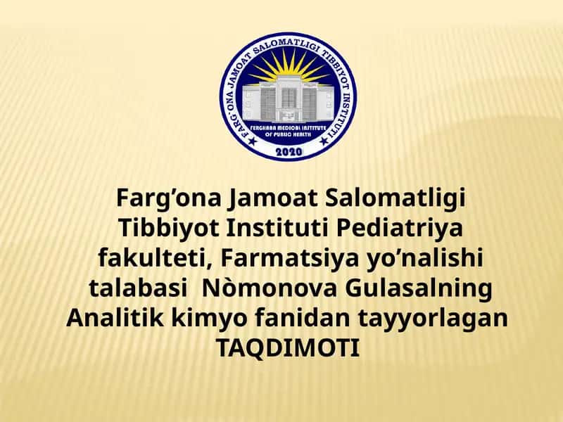 Mavzu:Kationlarininganalitikguruhlarbòyichatasniflashvaularnitaqqoslash.(vodorodsulfidli,kislotaasoslivaammiak-fosfatlitasnifi) 1