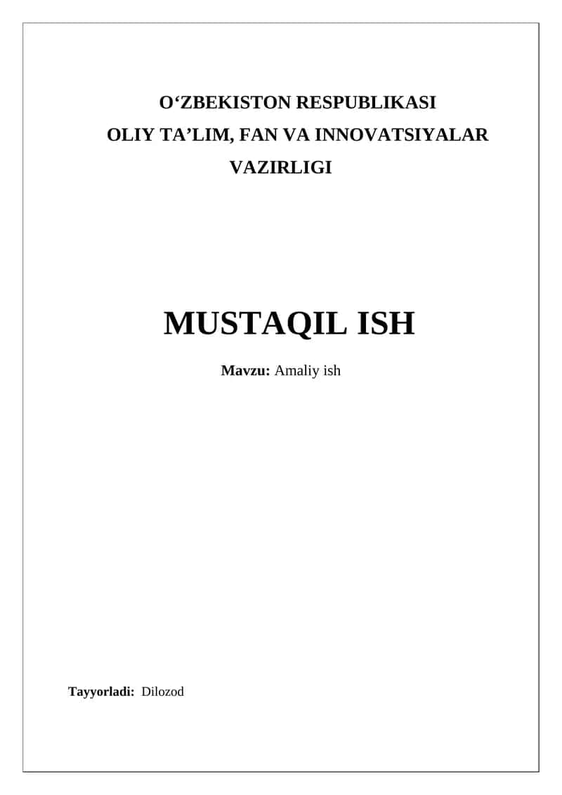Amaliy ish 1
