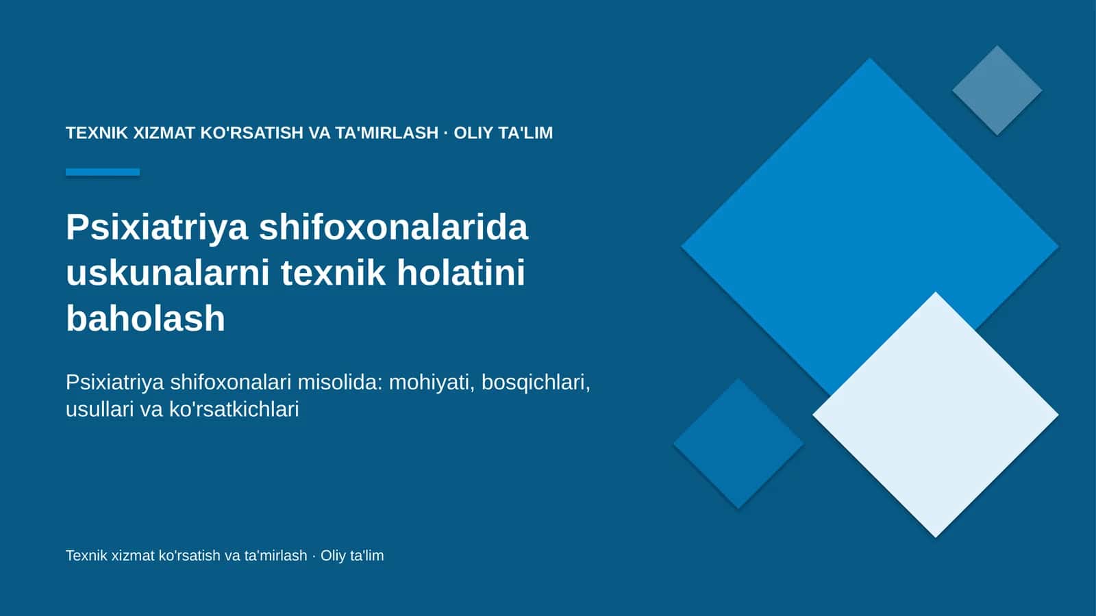 psixiatriya shifoxonalarida uskunalarni texnik holatini baholash 6814 1