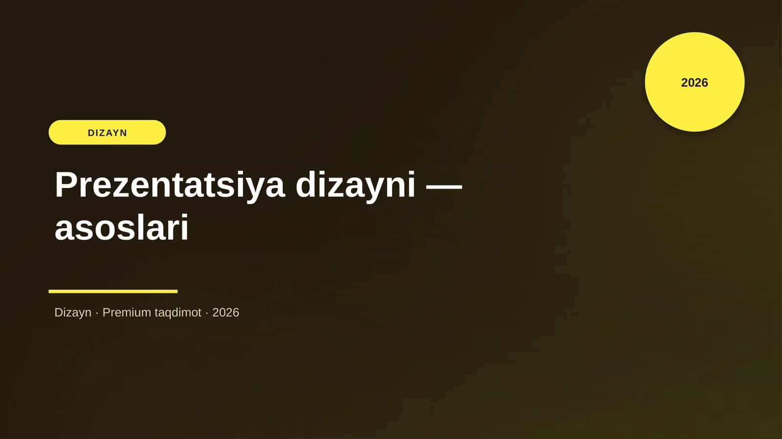 Prezentatsiya dizayni — asoslari 1