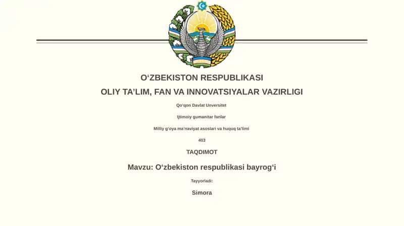 Oʻzbekiston respublikasi bayrogʻi 1