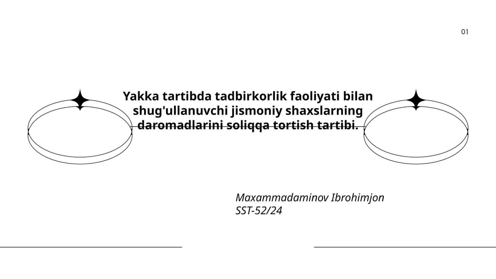 Yakka tartibda tadbirkorlik faoliyati bilan shug'ullanuvchi jismoniy shaxslarning daromadlarini soliqqa tortish tartibi 1