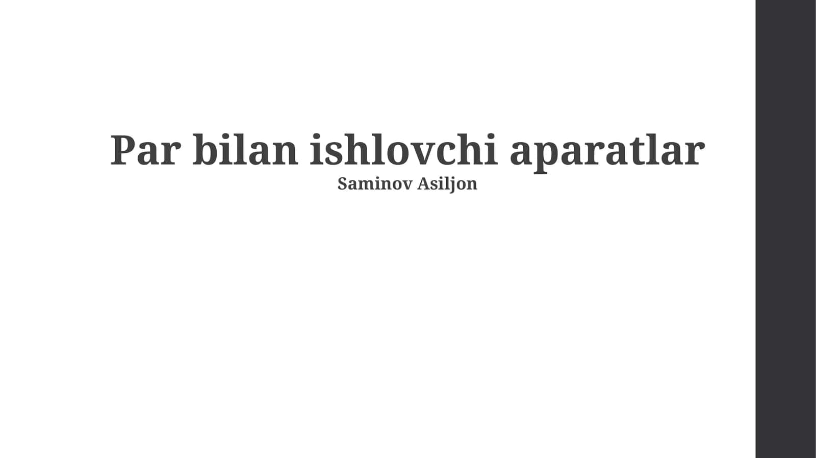 Parametrli Qayta Ishlash Bloki 1