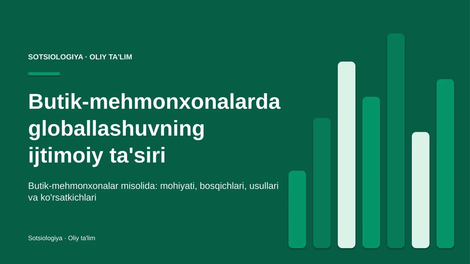 Butik-mehmonxonalarda globallashuvning ijtimoiy ta'siri 1